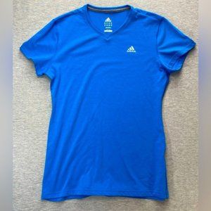 ADIDAS Climalite Womens Blue Gray Logo T-Shirt Size Large